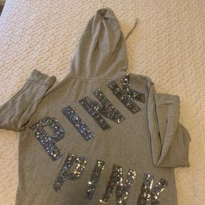 Pink VS  Zip up hoodie with bling